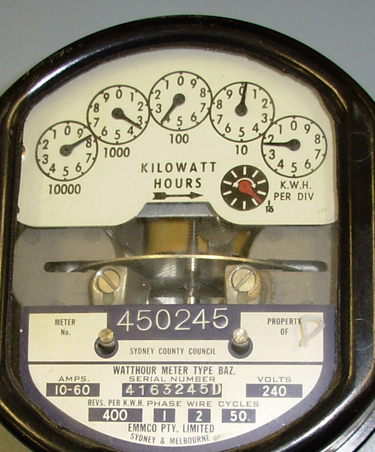 An accumulation meter with a dial display.